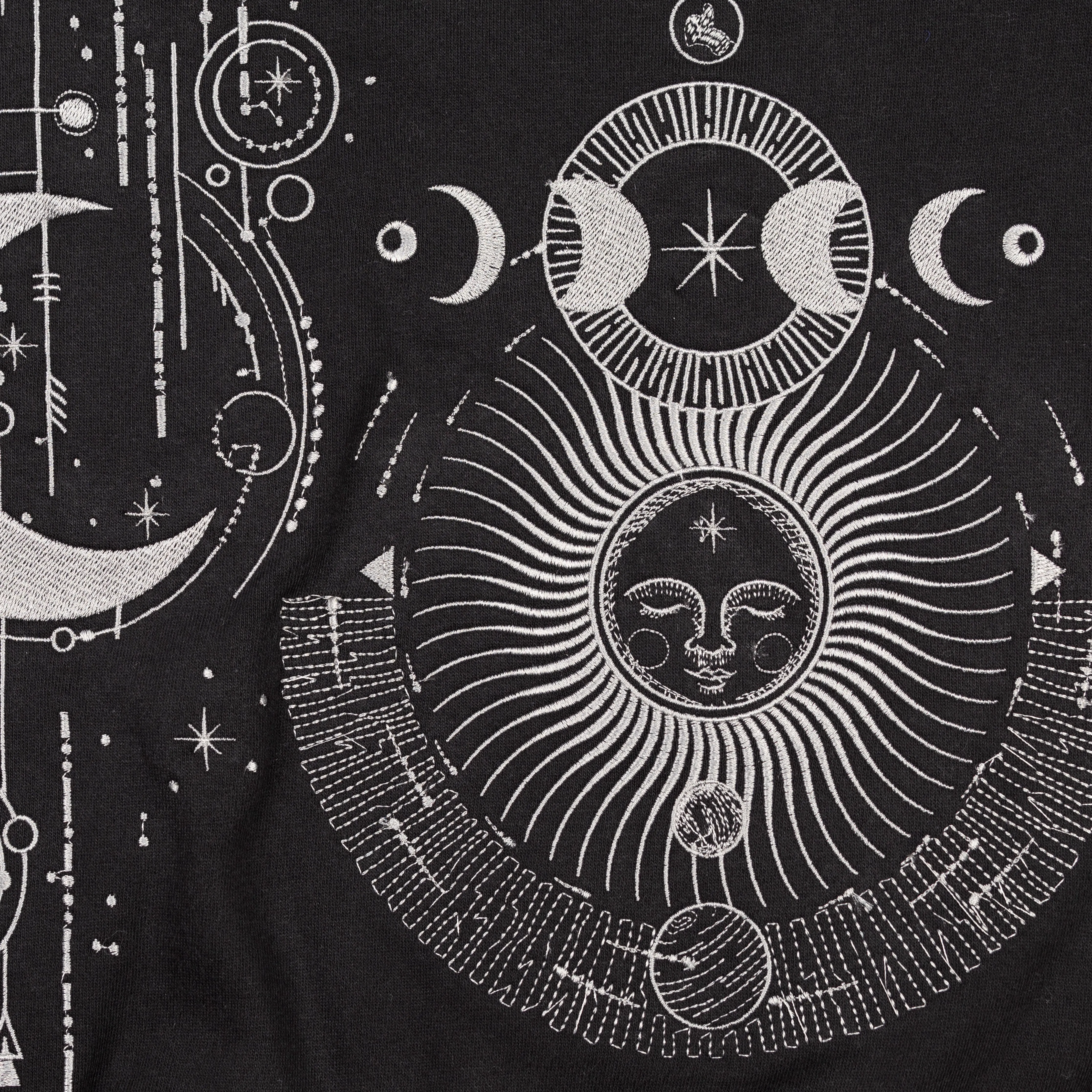Embroidered Back Hoodie - Black / Celestial