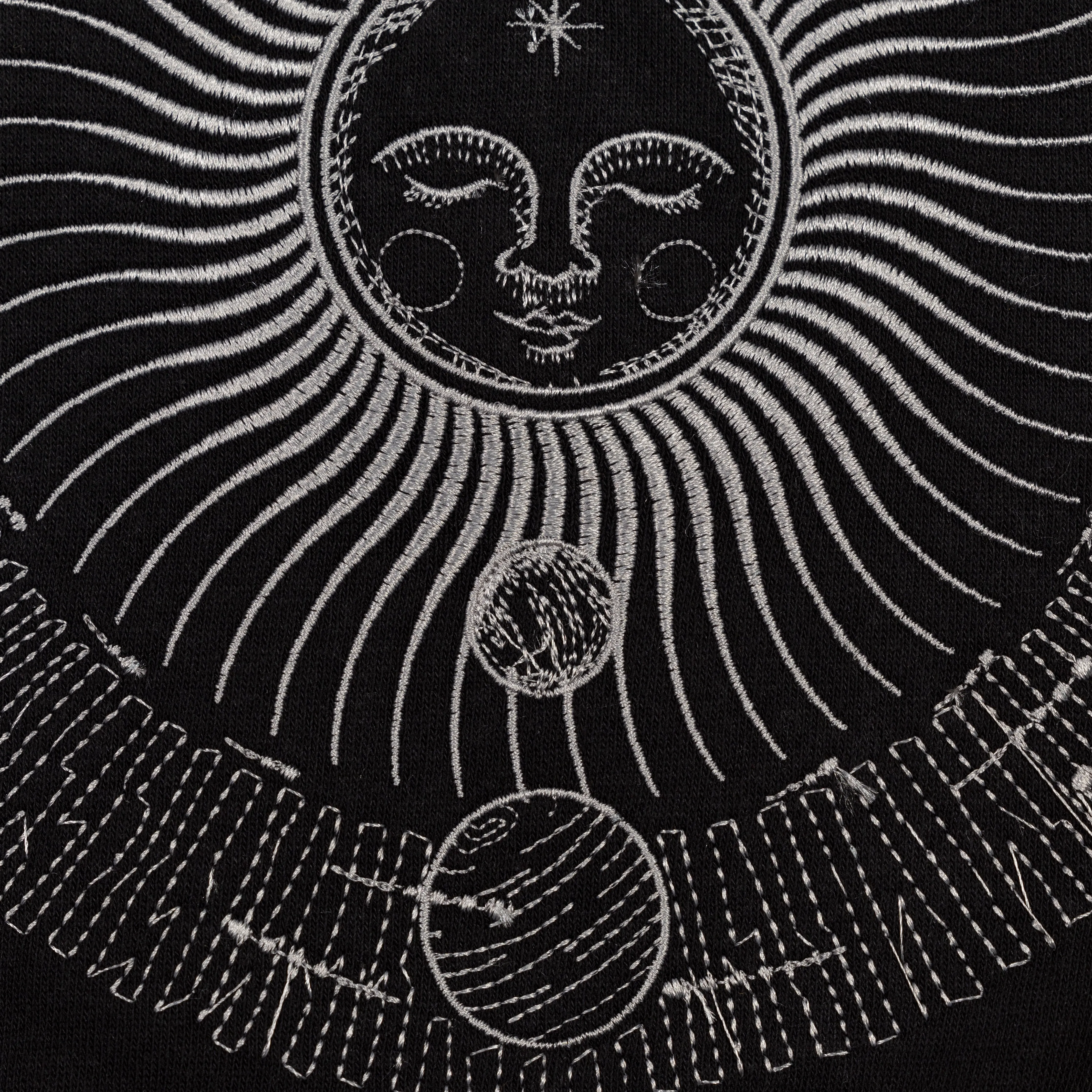 Embroidered Back Hoodie - Black / Celestial