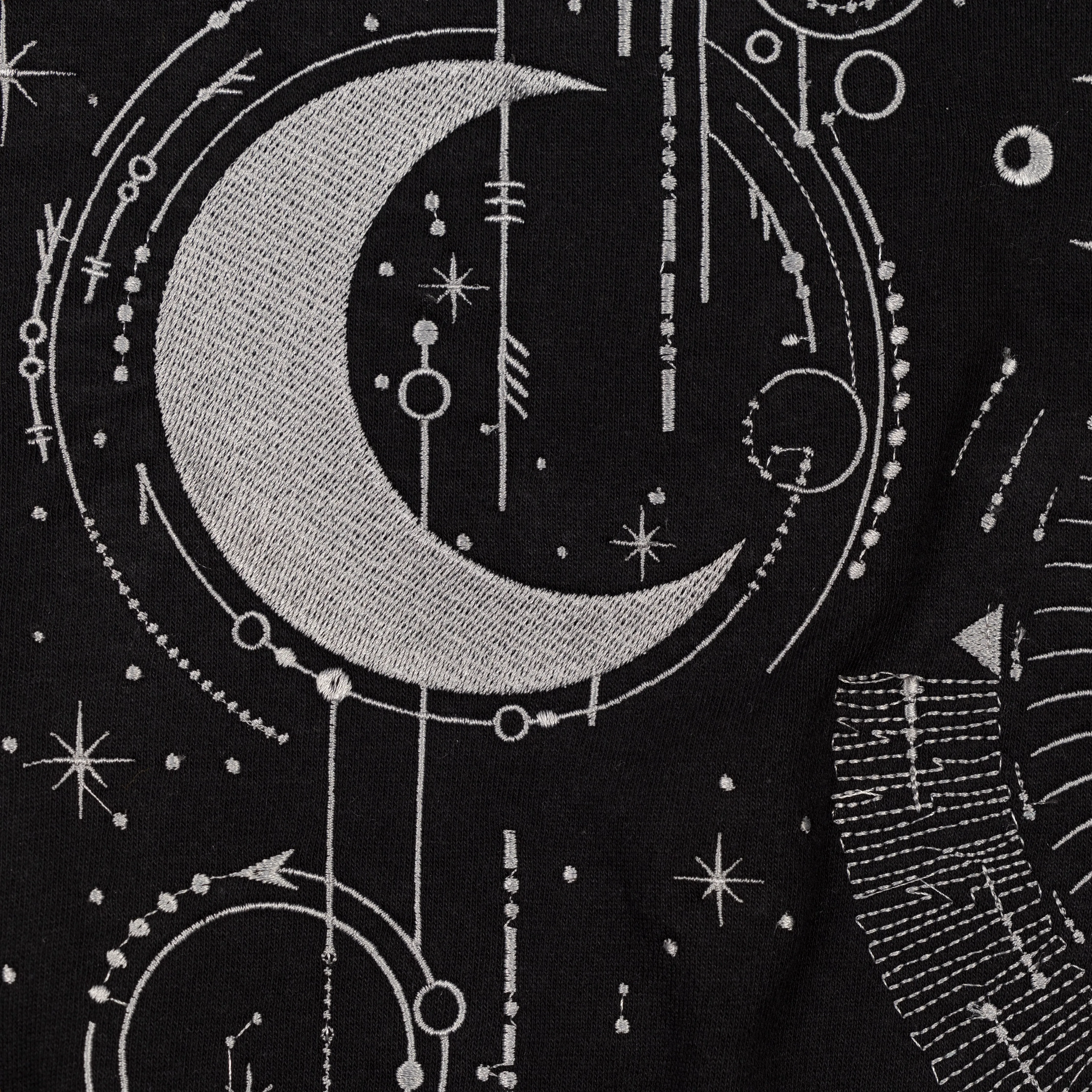 Embroidered Back Hoodie - Black / Celestial