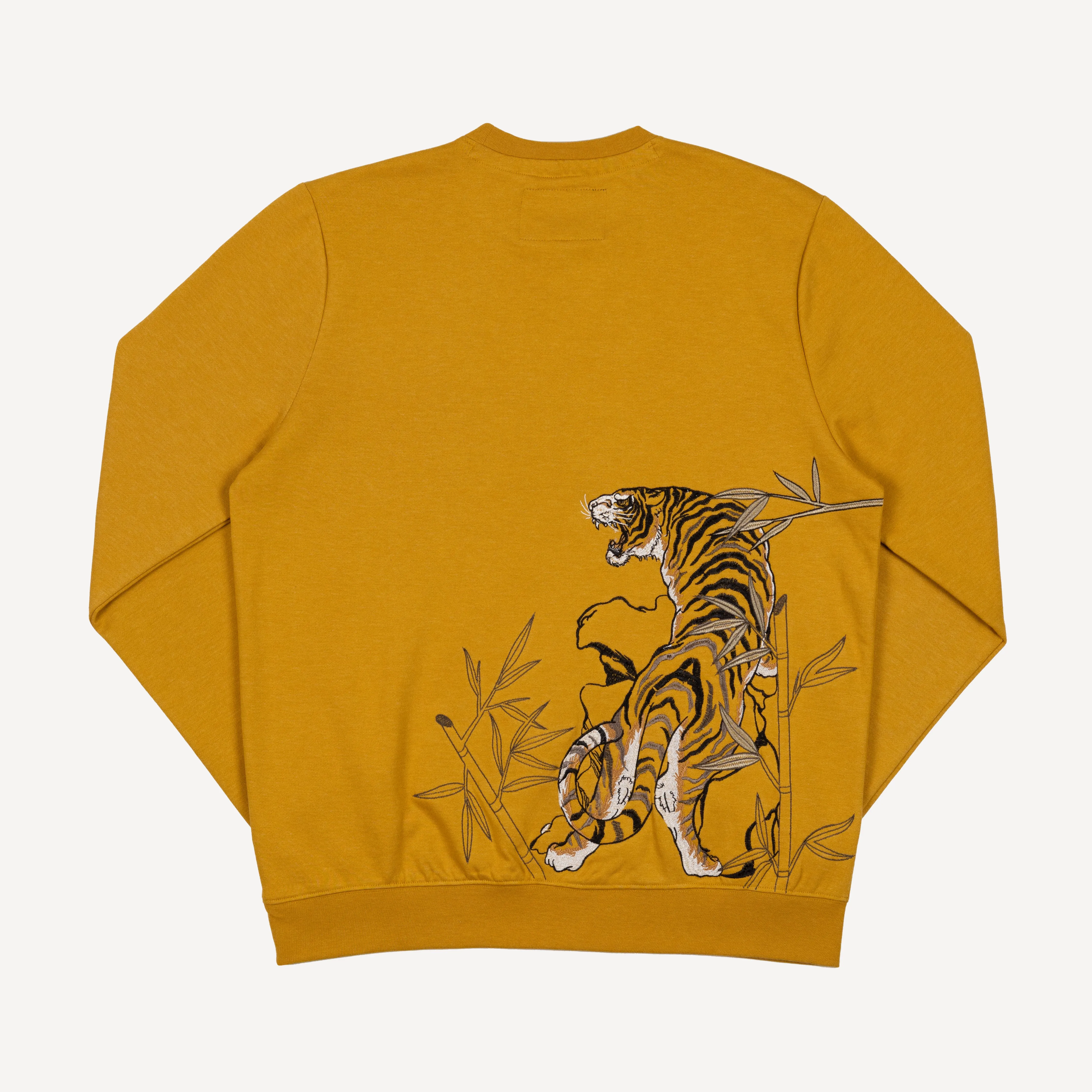 Embroidered Back Sweatshirt  - Tawny Olive / Tiger