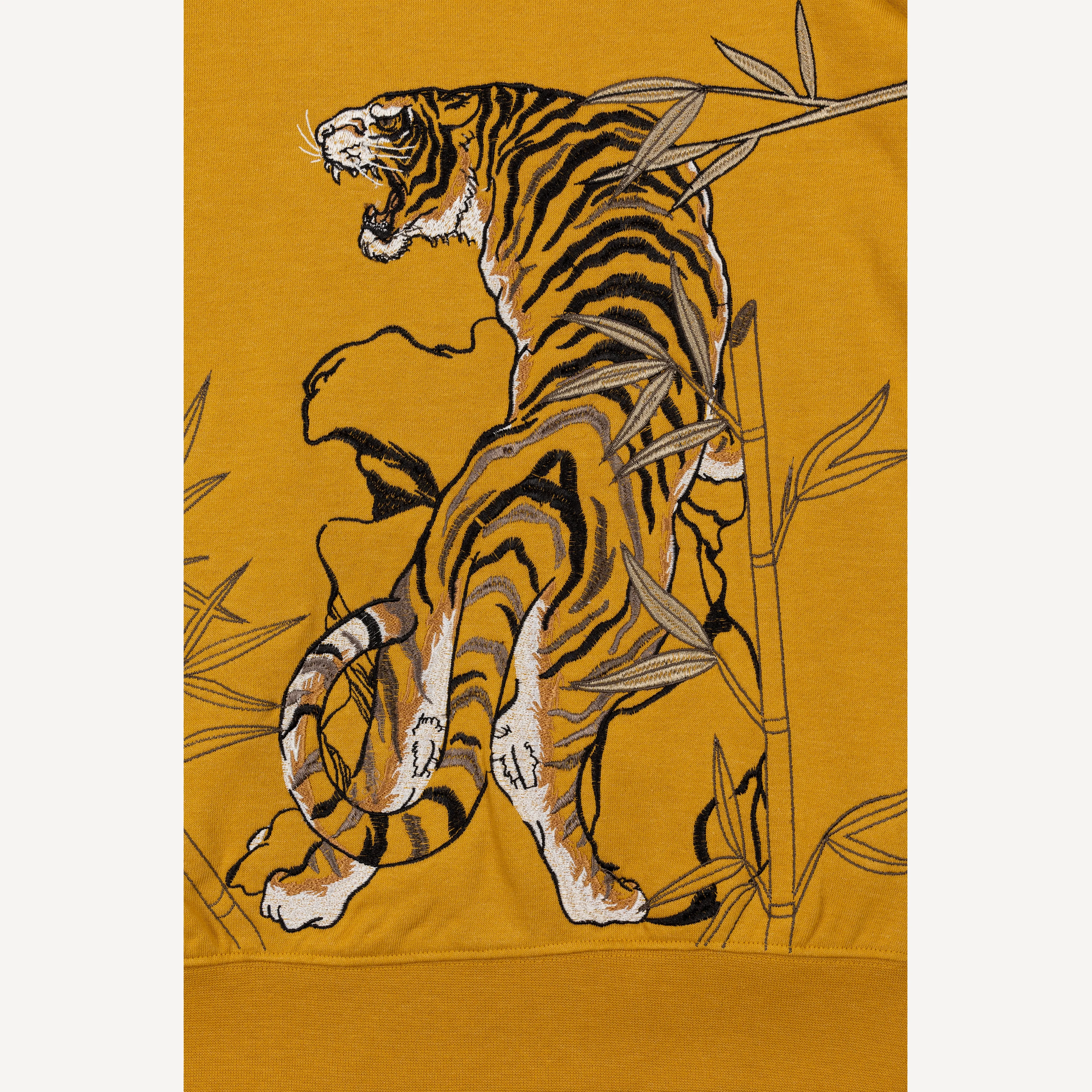 Embroidered Back Sweatshirt  - Tawny Olive / Tiger