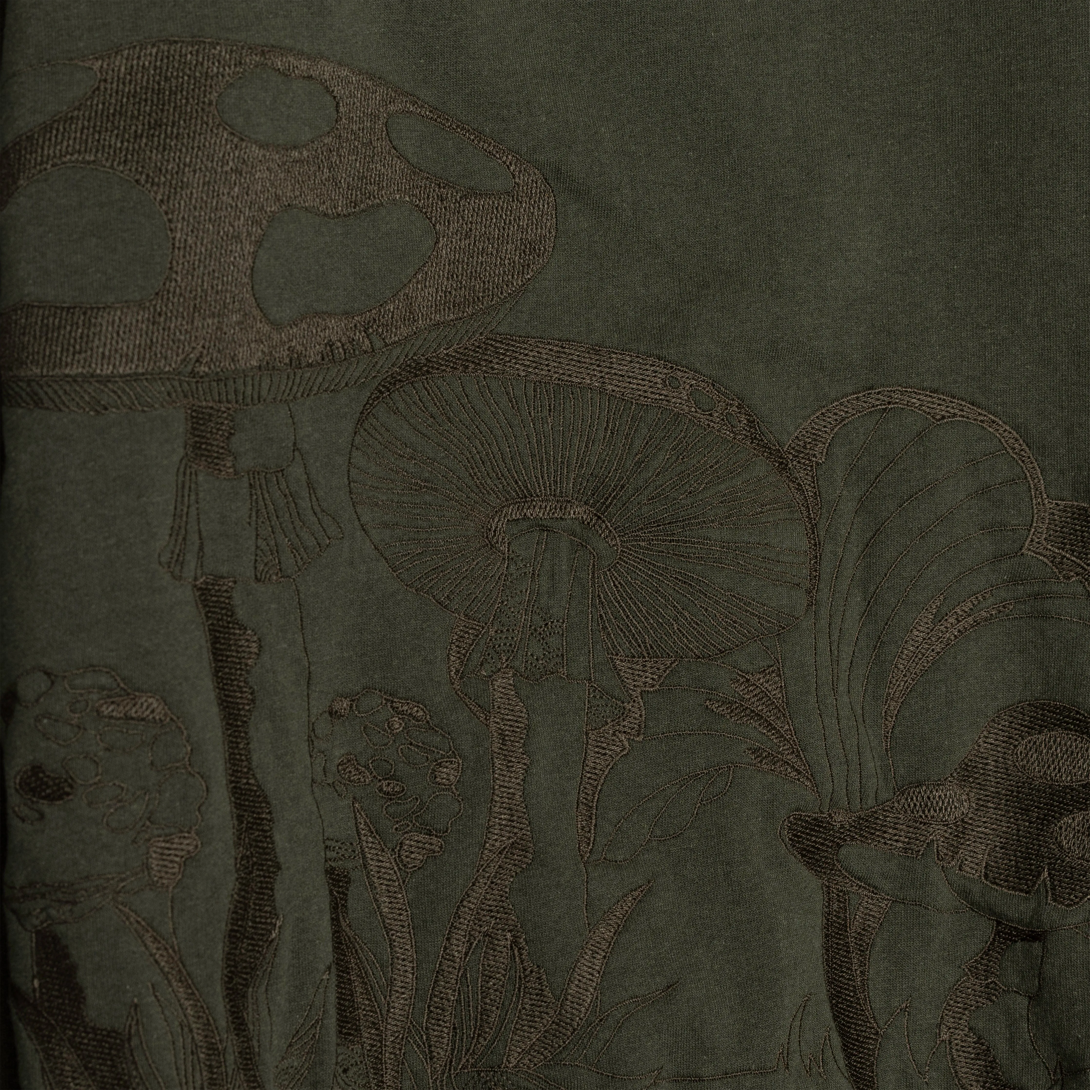Embroidered Front Sweatshirt  - Olive / Mushroom Fantasy