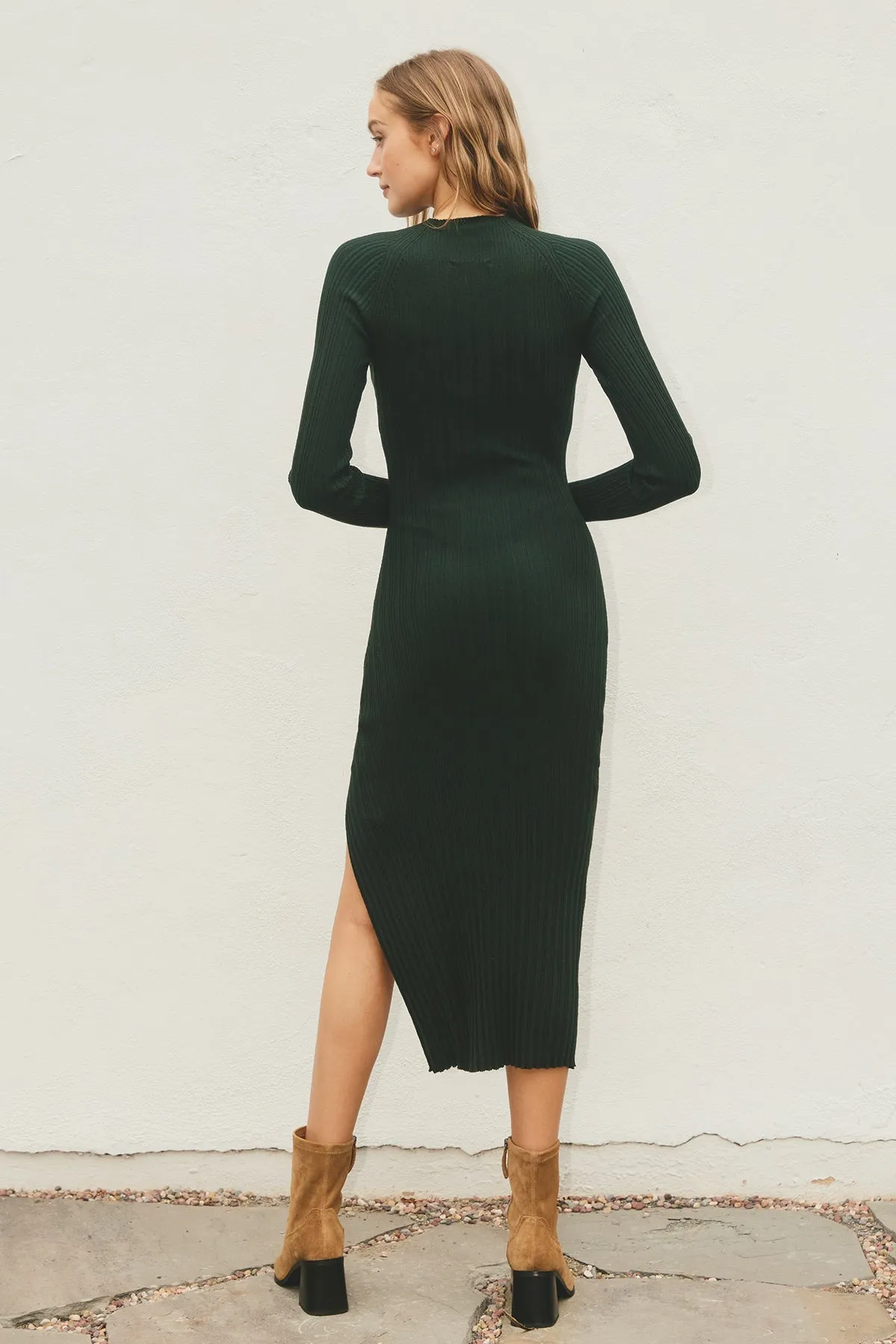Emeline Mock Neck Bodycon Sweater Dress