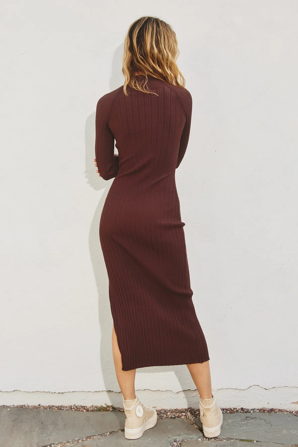 Emeline Mock Neck Bodycon Sweater Dress