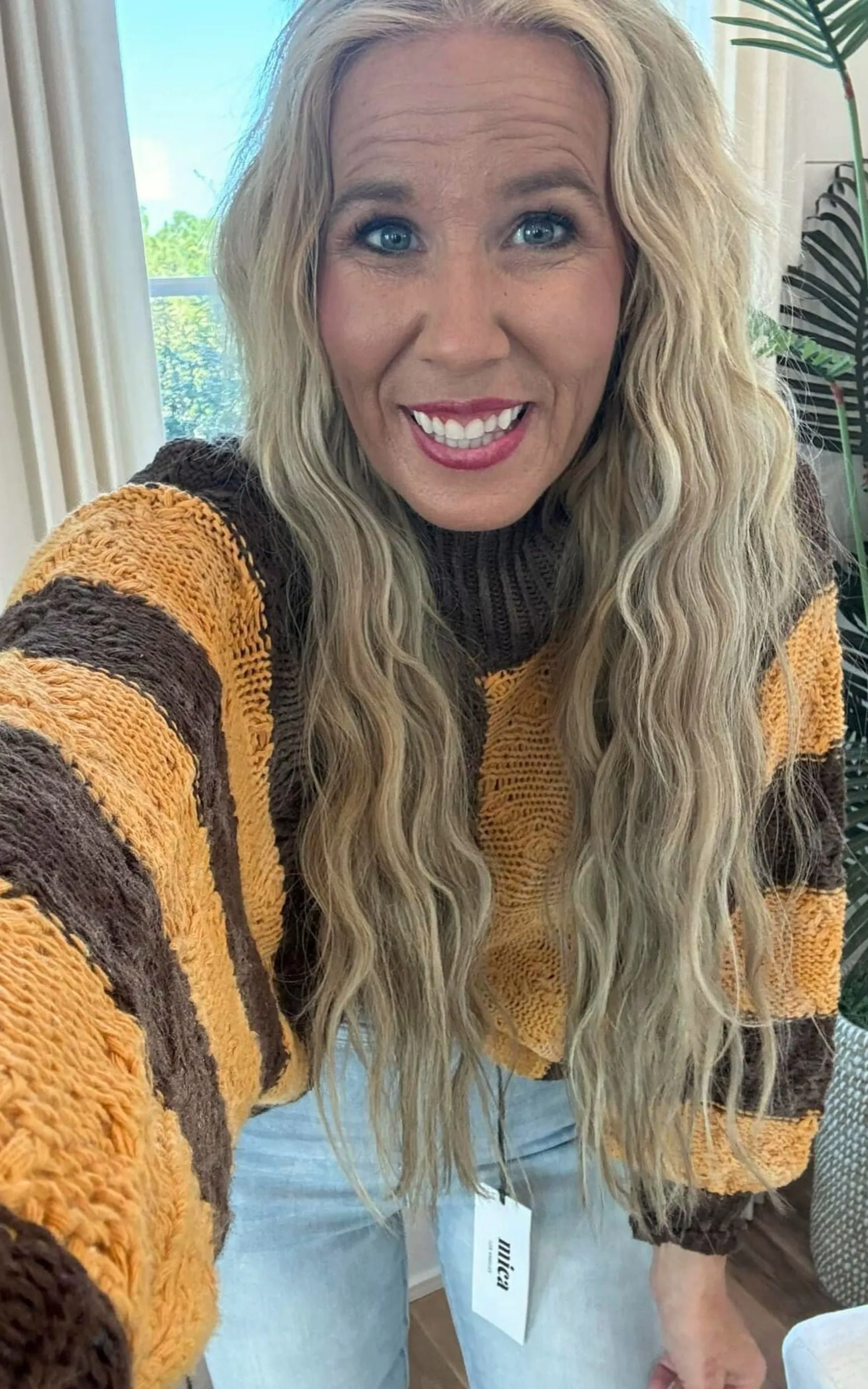 Faded Mockneck Color Block Stripe Sweater | POL