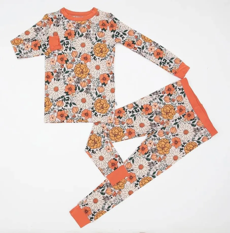 Fall Wildflowers Bamboo Pajamas Set