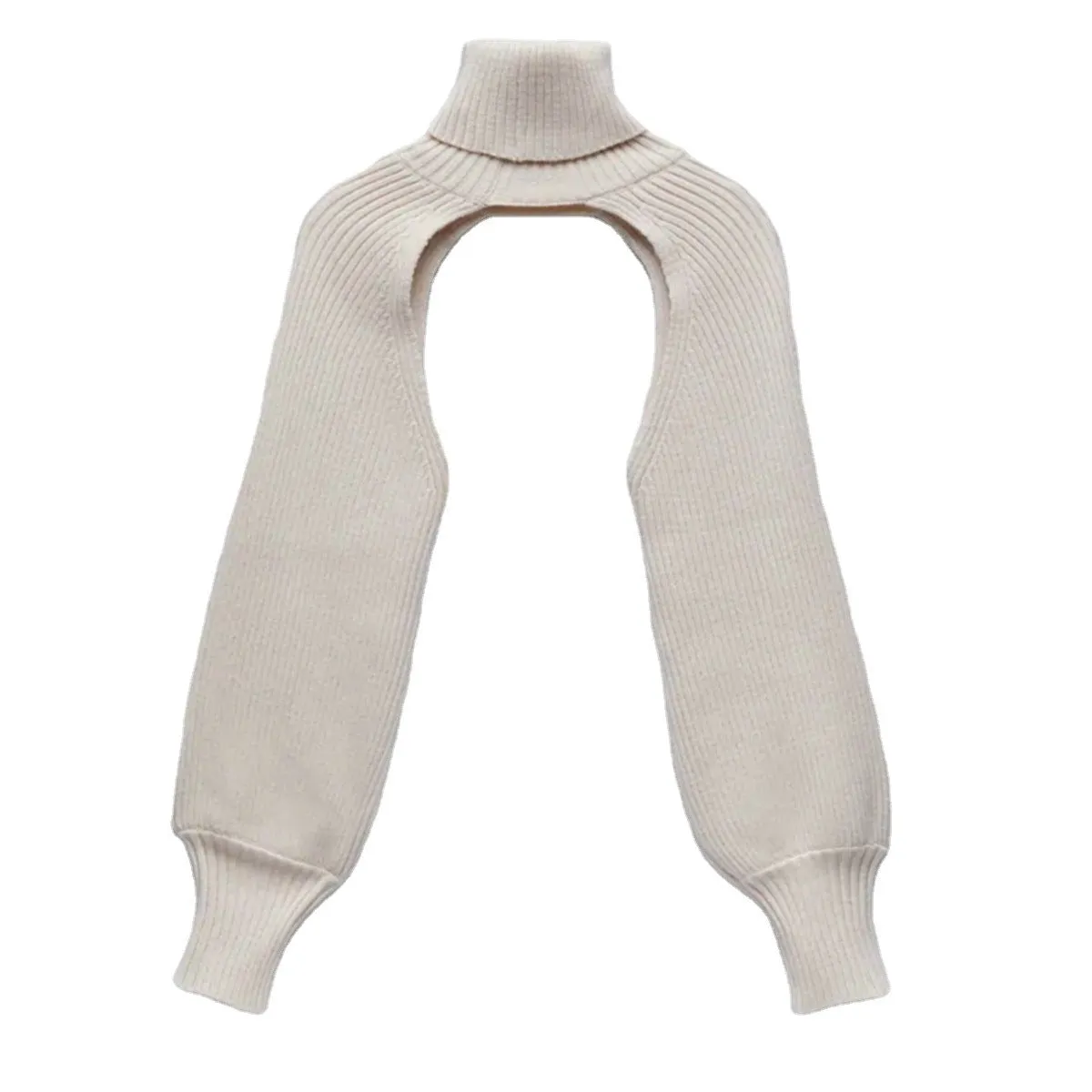 Fashion High Neck Knitted Designed Sweaters