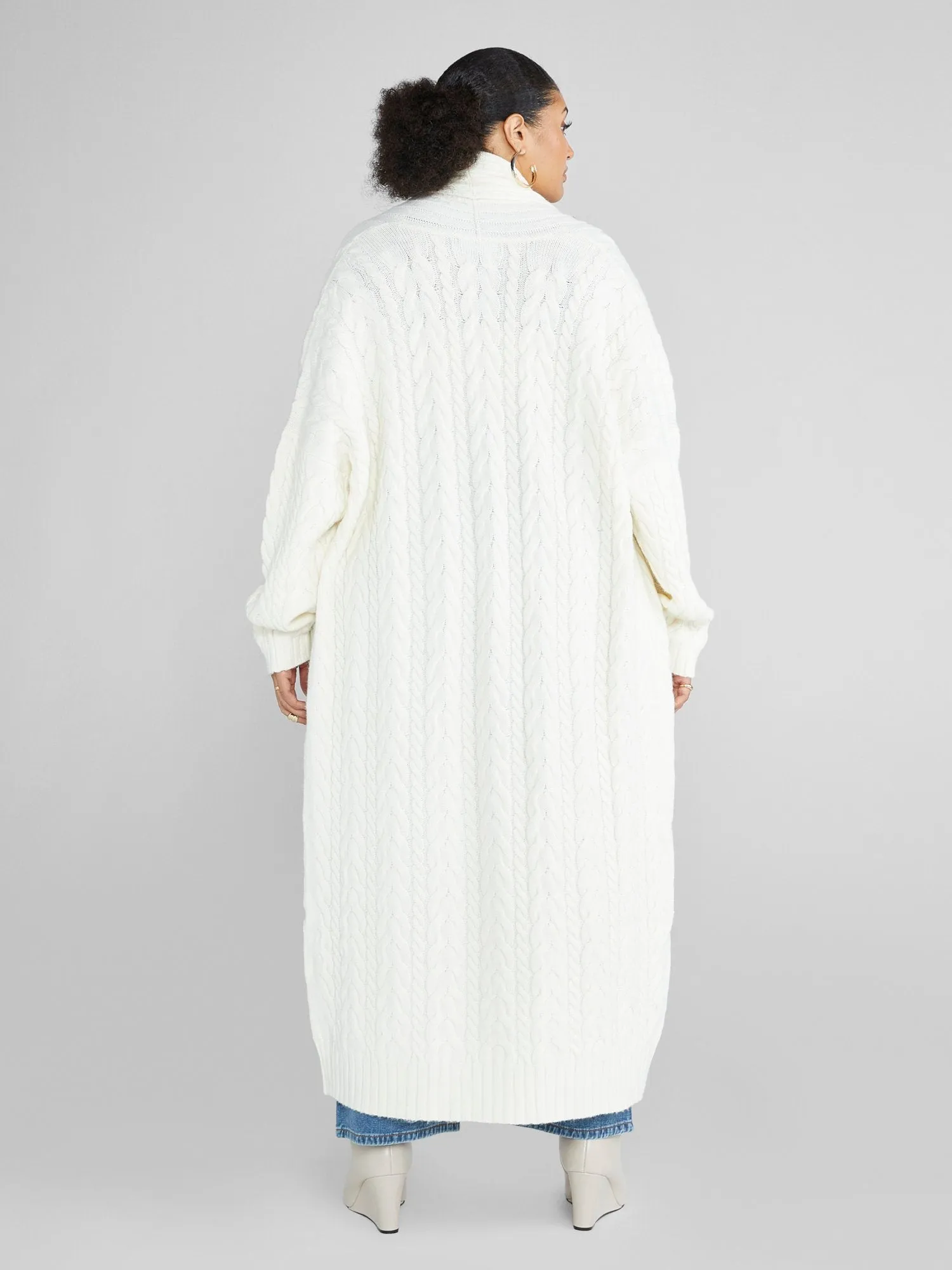 Fashion To Figure - Martine Cable Knit Maxi Cardigan