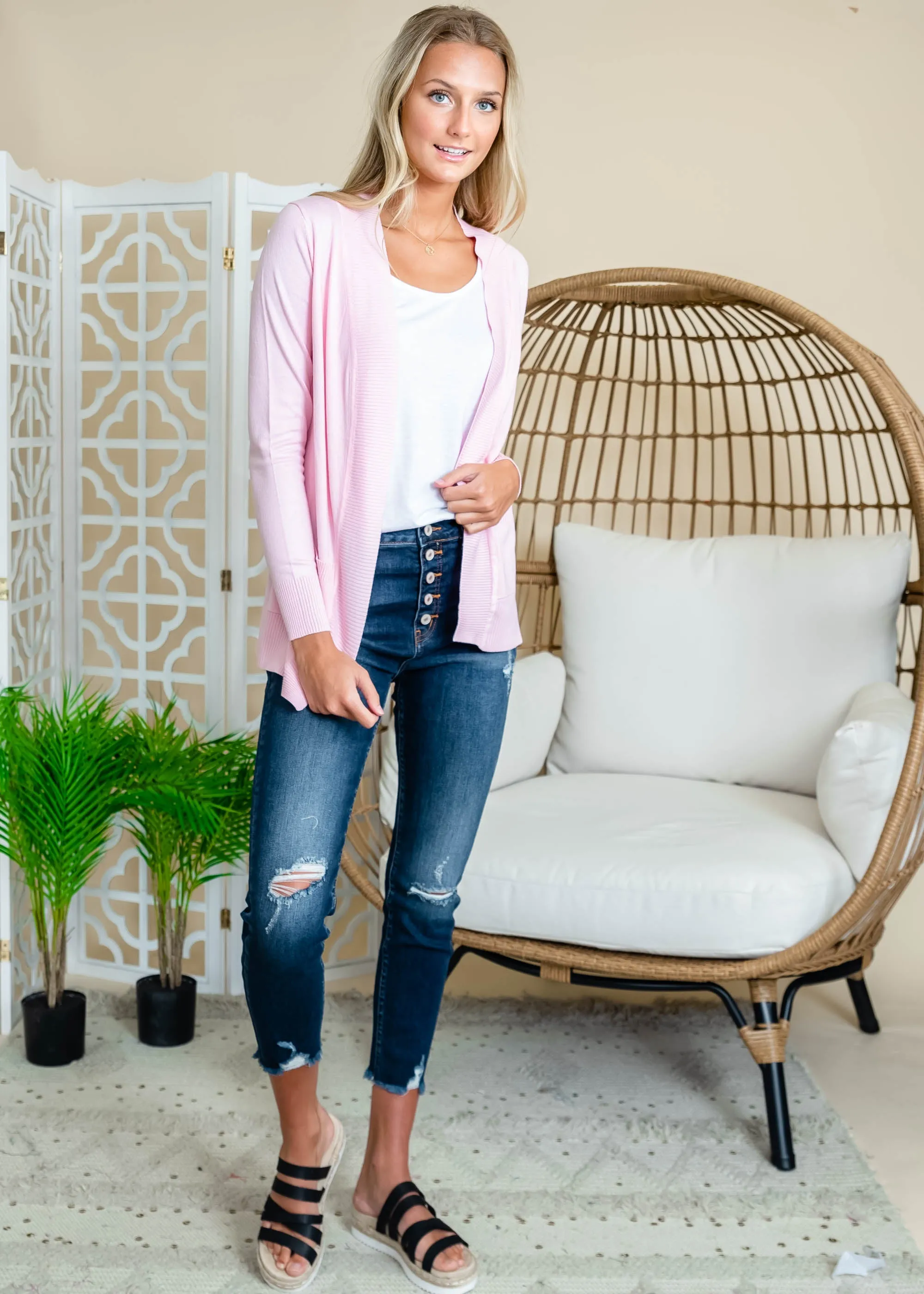 Favorite Boyfriend Cardigan -Cielo - Final Sale