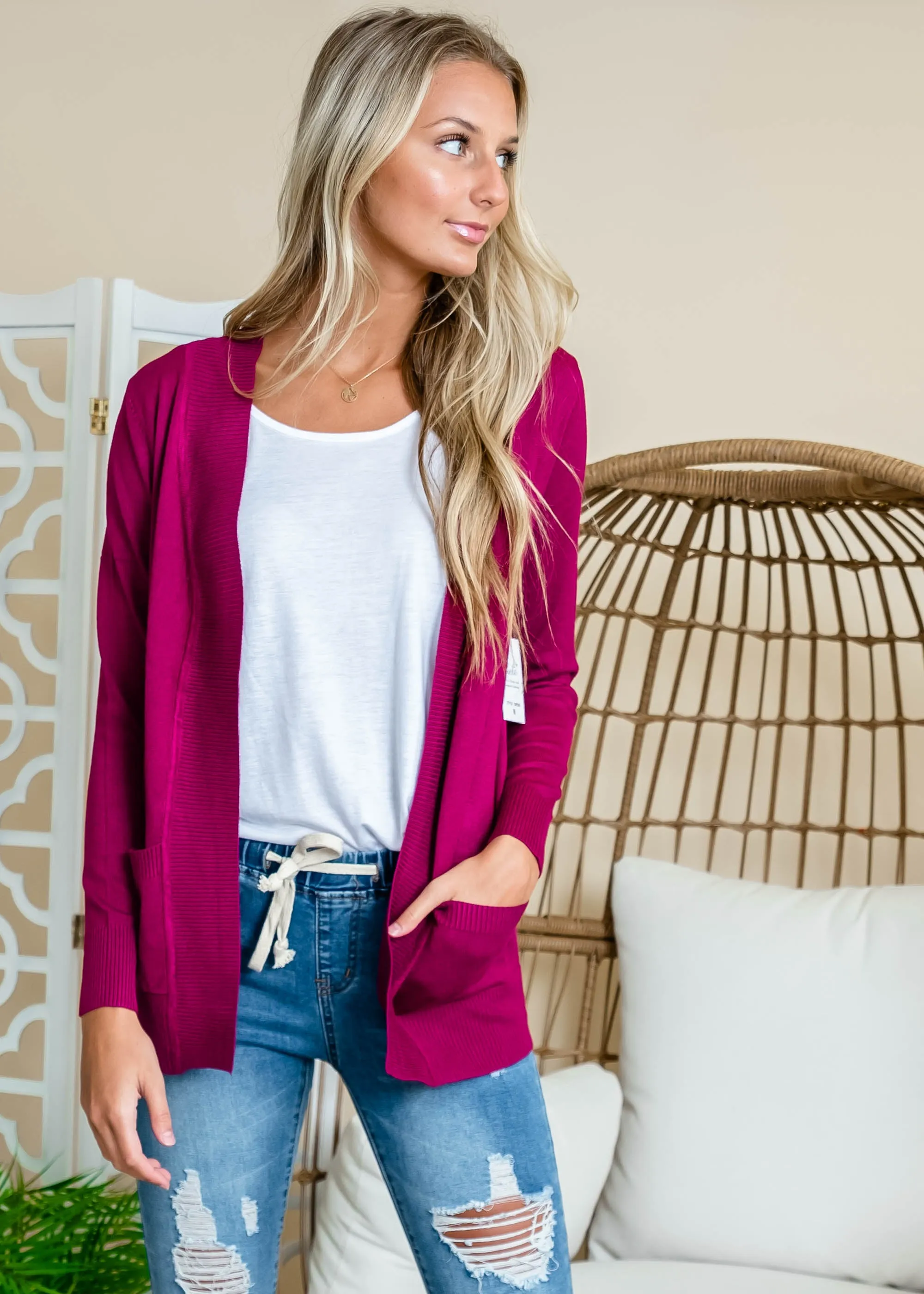 Favorite Boyfriend Cardigan -Cielo - Final Sale