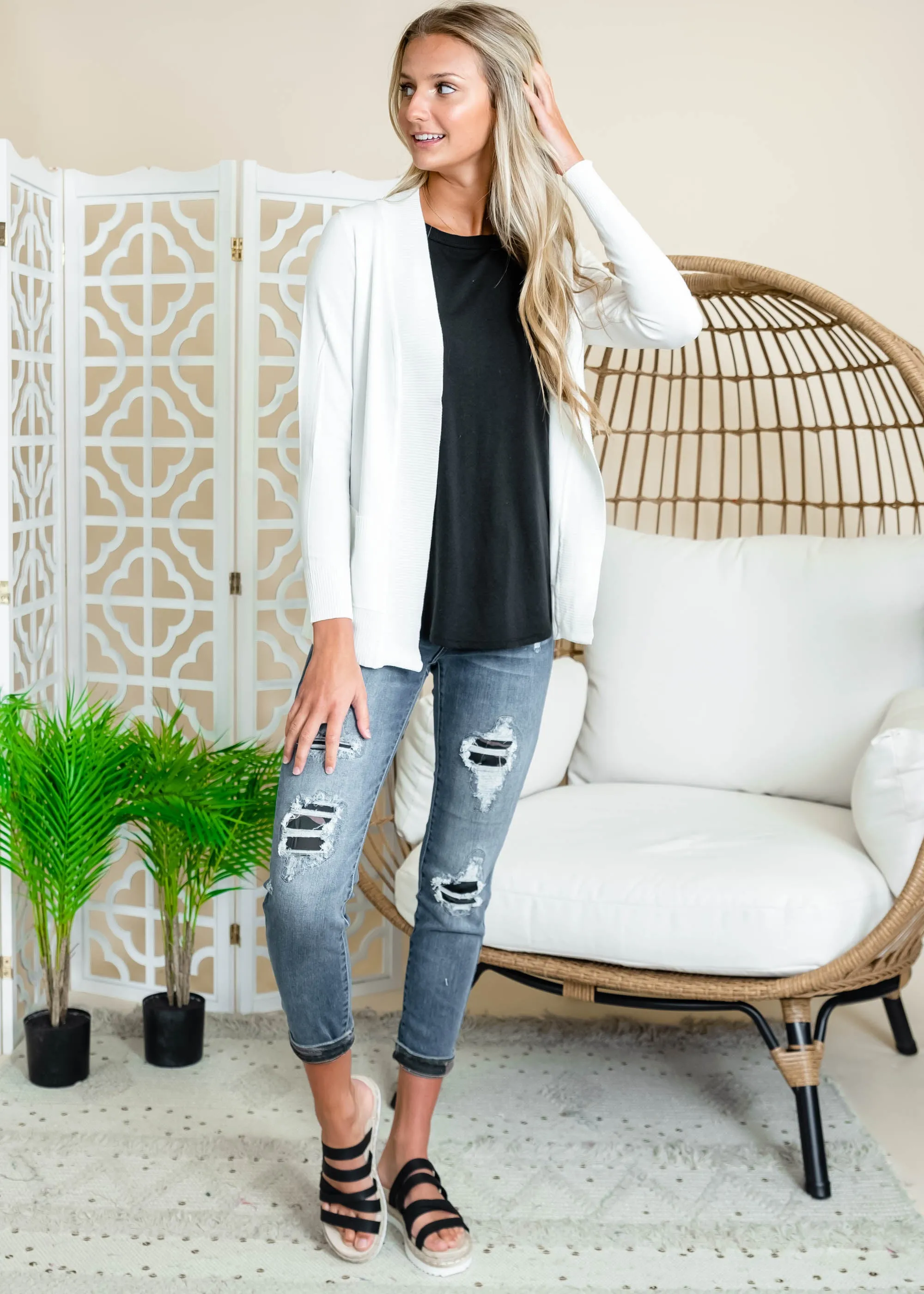 Favorite Boyfriend Cardigan -Cielo - Final Sale