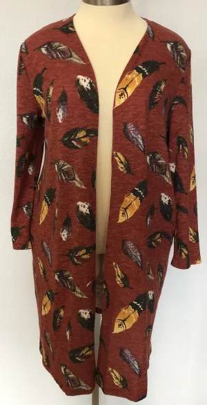 FEATHER PRINT CARDIGAN