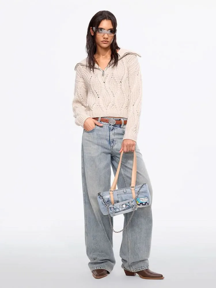 Flannel Neck Sweater