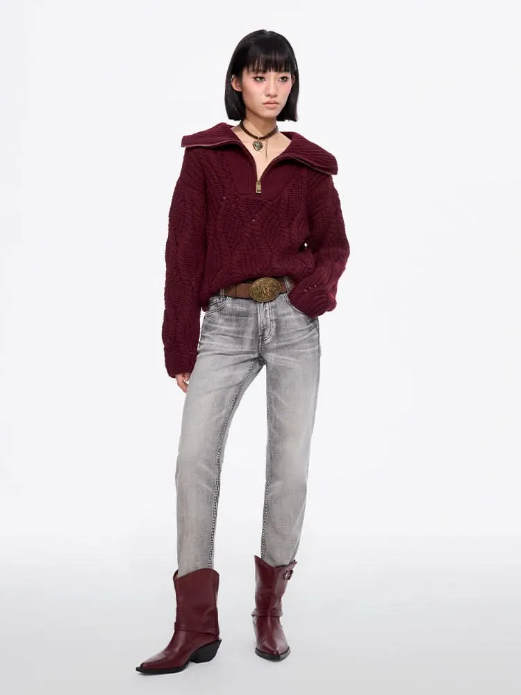 Flannel Neck Sweater