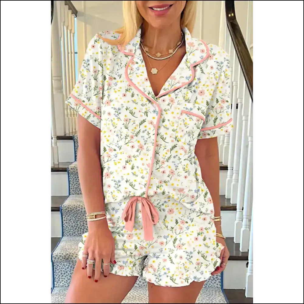 Flirty White Floral Pajama Set: Needful Things Made me do it 😈