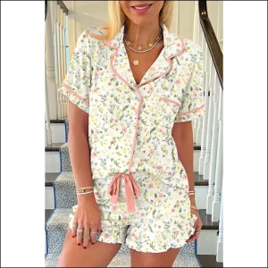 Flirty White Floral Pajama Set: Needful Things Made me do it 😈
