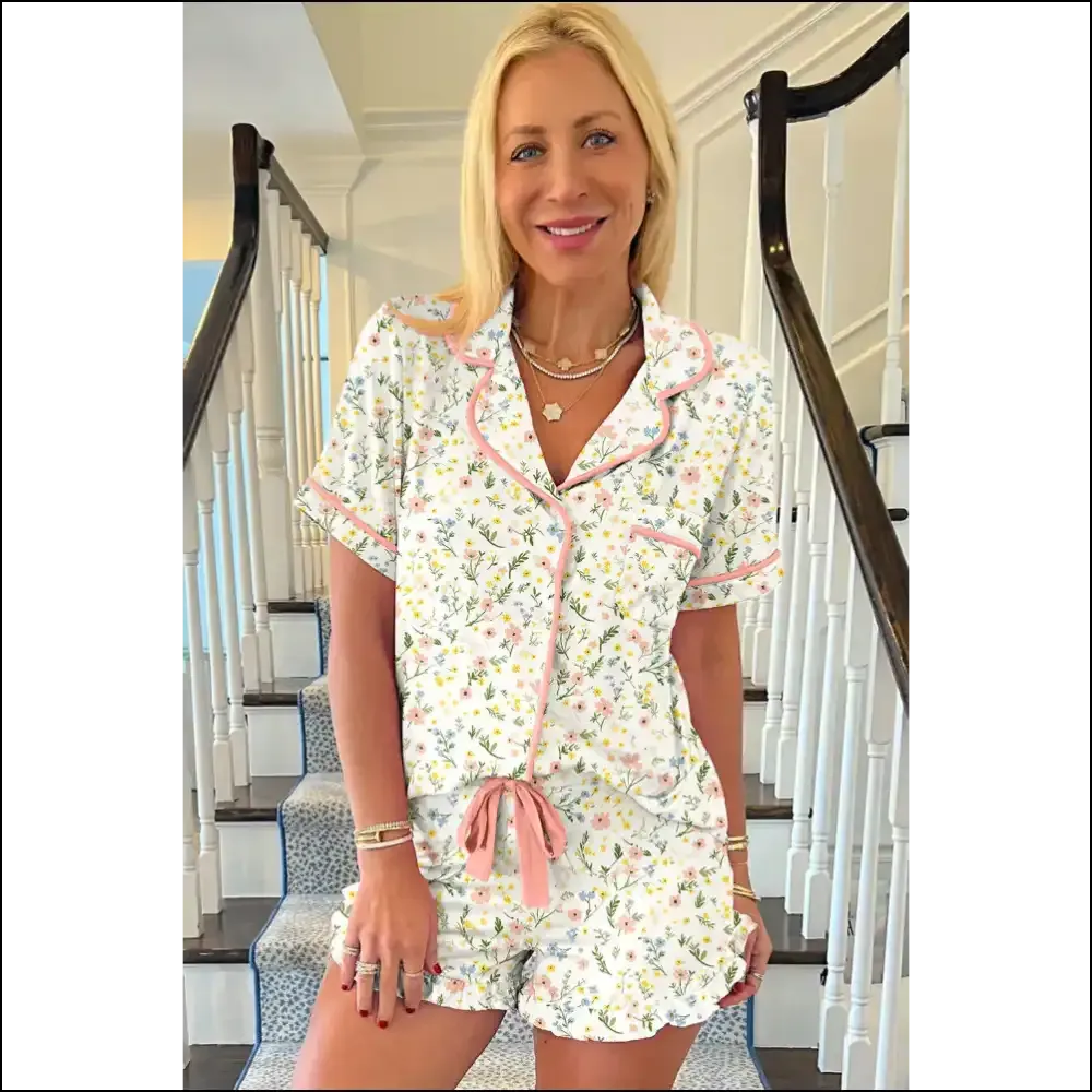 Flirty White Floral Pajama Set: Needful Things Made me do it 😈