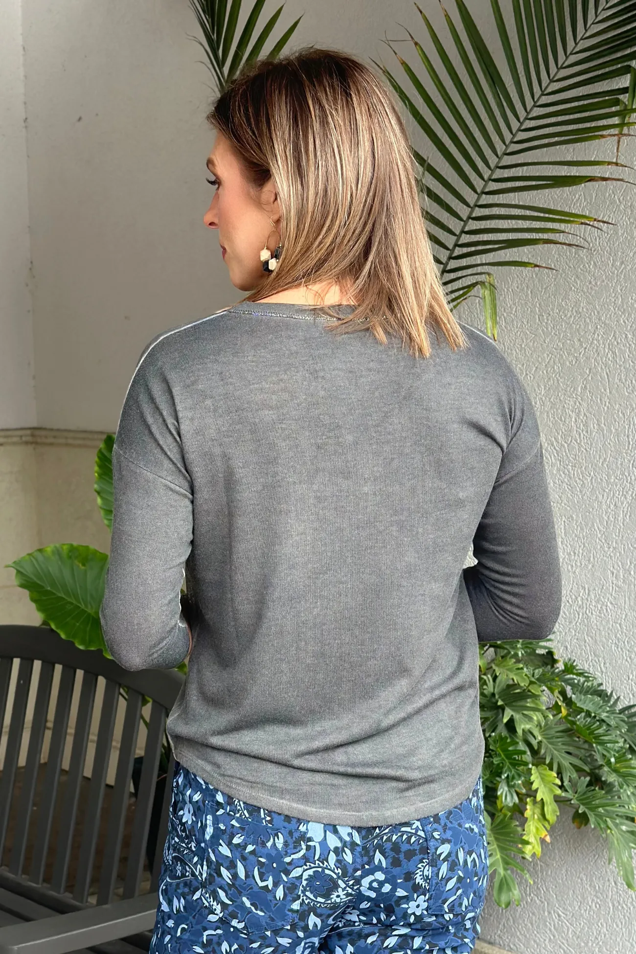Flora Ashley Alicia Two-Tone Shimmer Top-Black