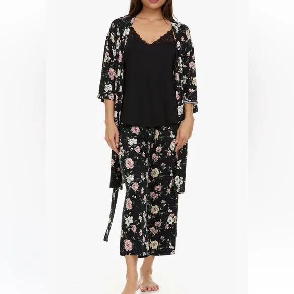 Flora Nikrooz 3 pc travel pajama set new sz Small