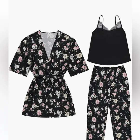 Flora Nikrooz 3 pc travel pajama set new sz Small