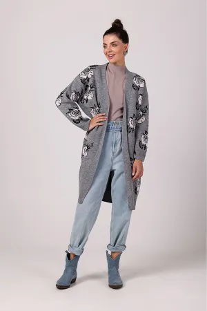 Floral Open-Front Cardigan Design