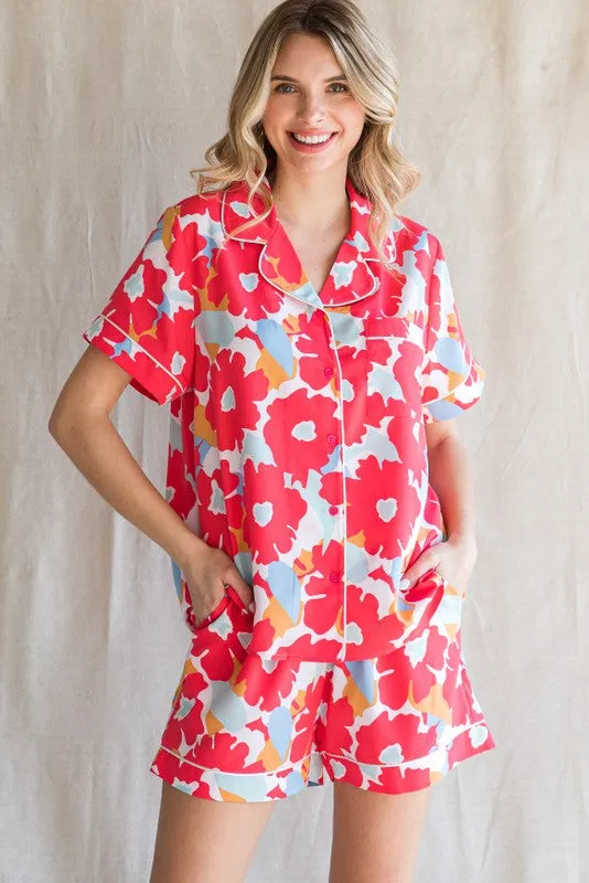 Floral Pajama Short Set - Final Sale