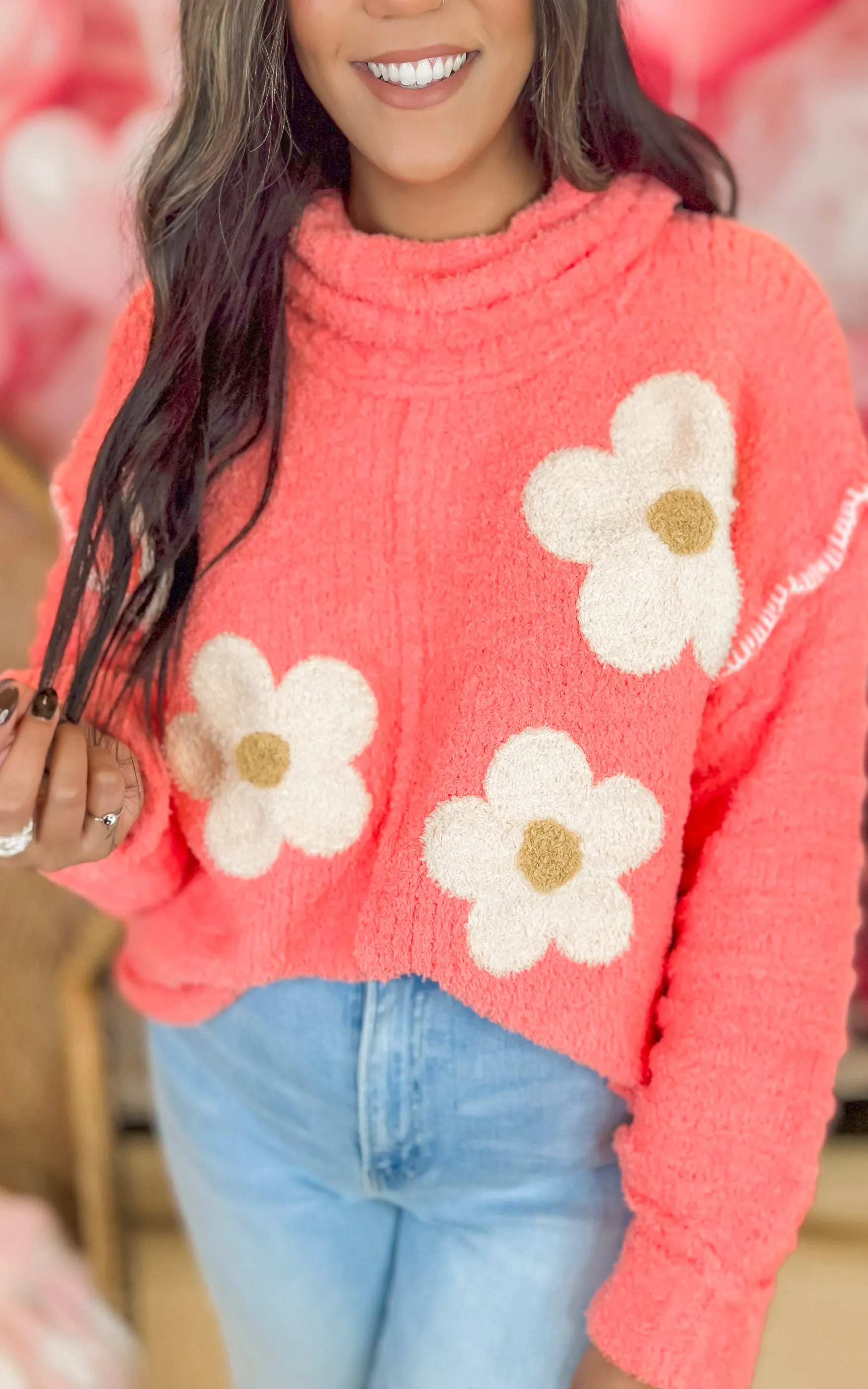 Floral Print Berber Sweater | POL - Final Sale