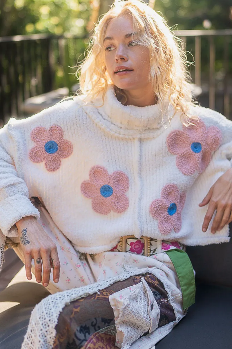 Floral Print Berber Sweater | POL - Final Sale