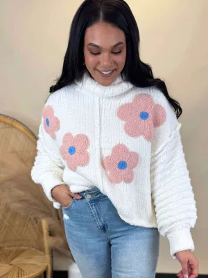 Floral Print Berber Sweater | POL - Final Sale