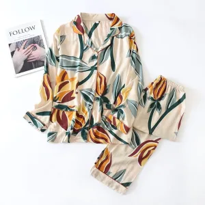 Floral Satin Pajama Set
