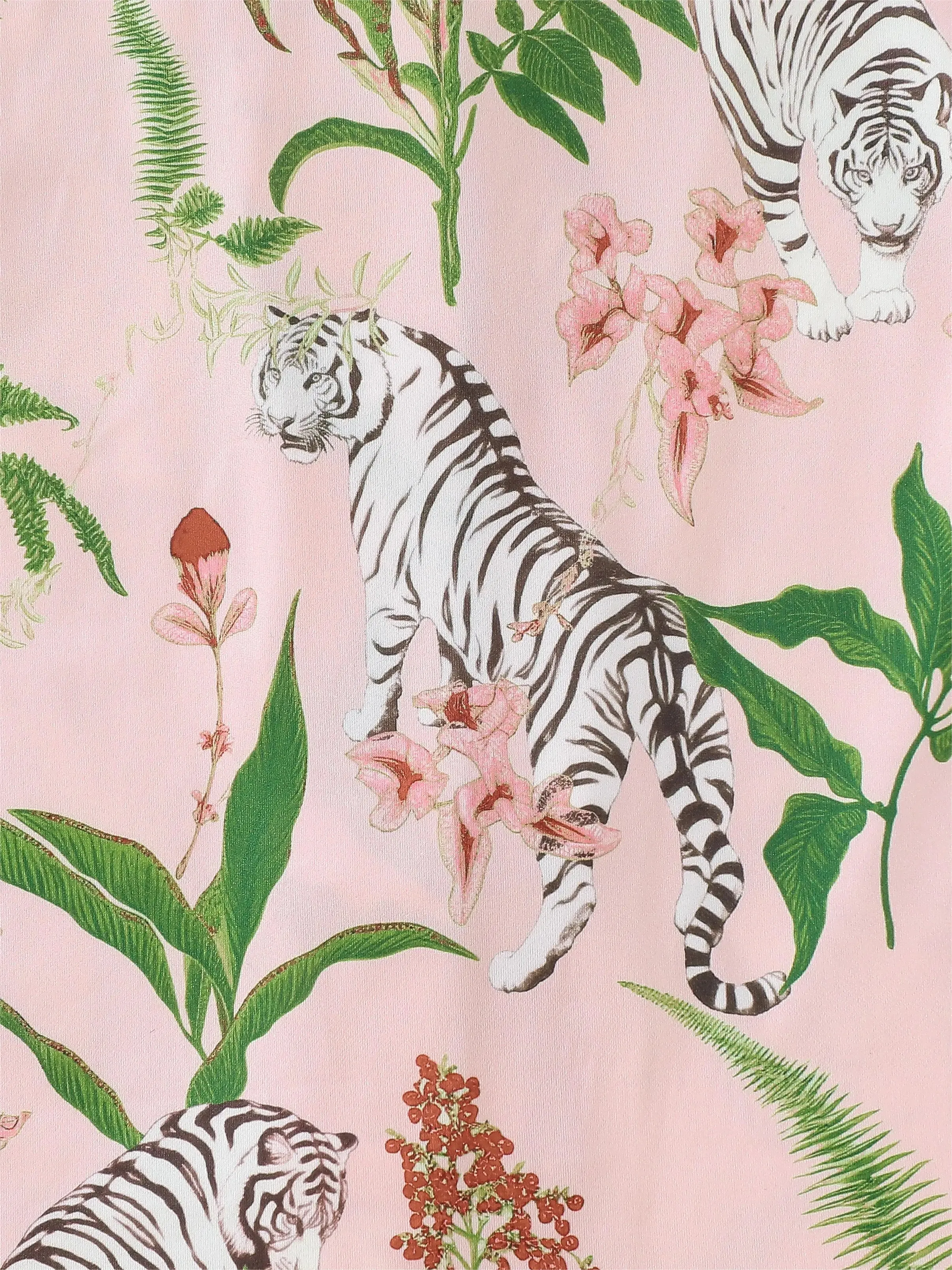 floral tiger print women's sleepwear set