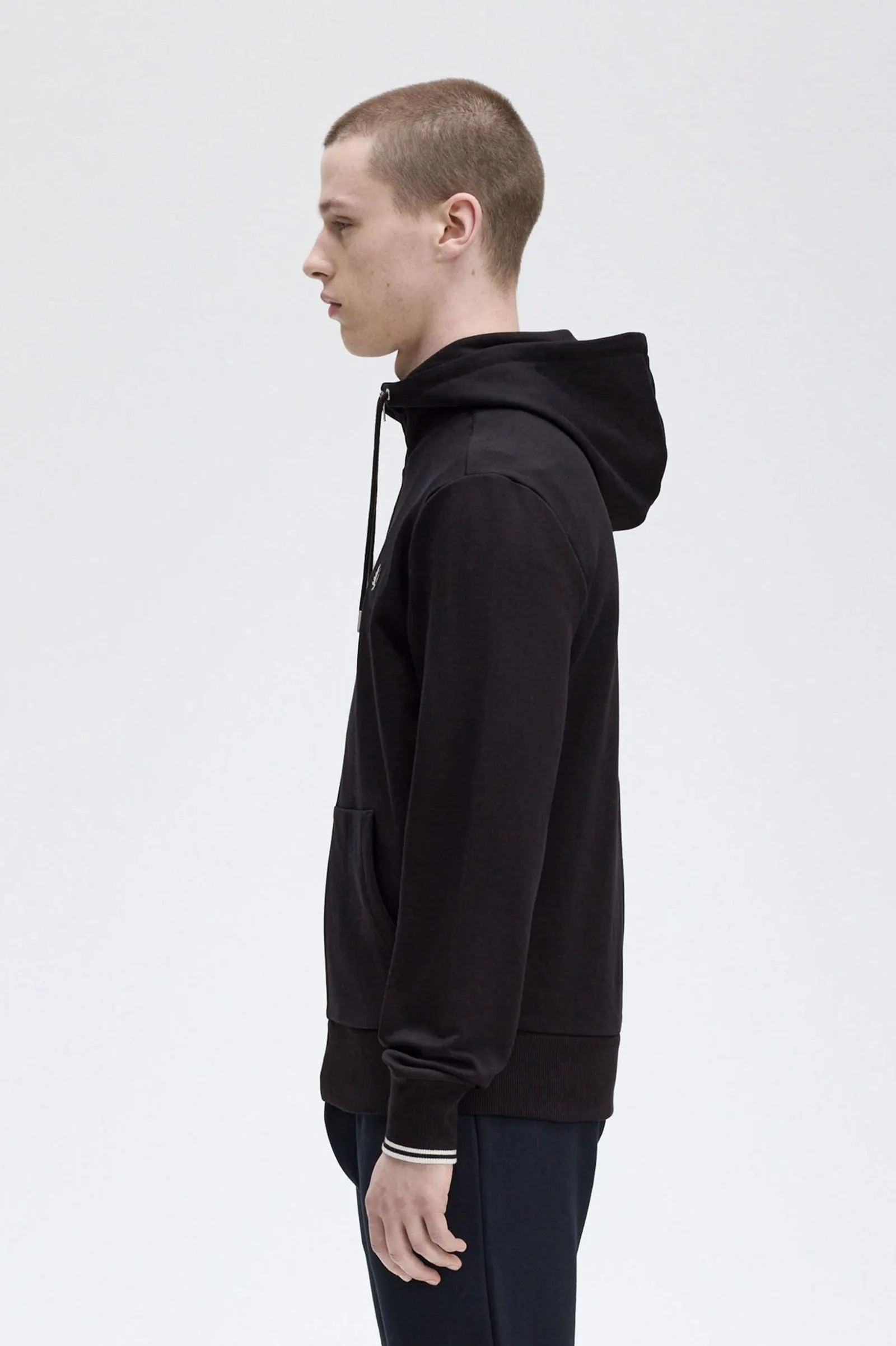 Fred Perry J7536 Hooded Zip Sweatshirt 198 Black