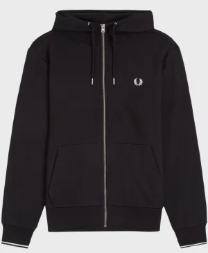 Fred Perry J7536 Hooded Zip Sweatshirt 198 Black
