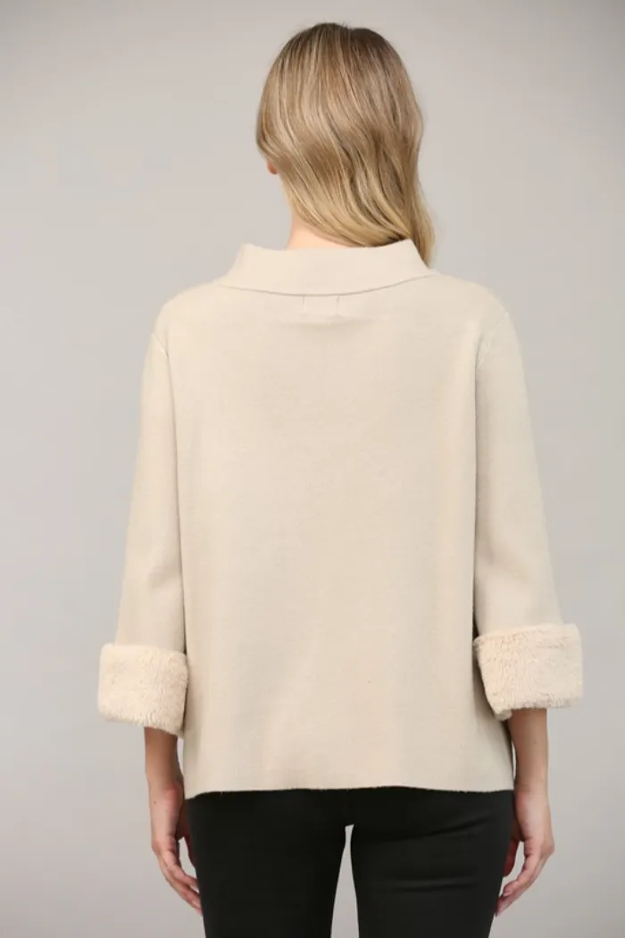 Fur Det Mock Neck Sweater