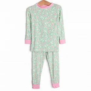 Garden Party Bamboo Pajama Set, Green