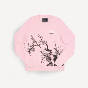 Gender Neutral Graphic Wraparound Crewneck Sweatshirt - Rose Shadow / Kanji Osaka