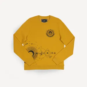 Gender Neutral Graphic Wraparound Crewneck Sweatshirt - Tawny Olive / Higher Learning