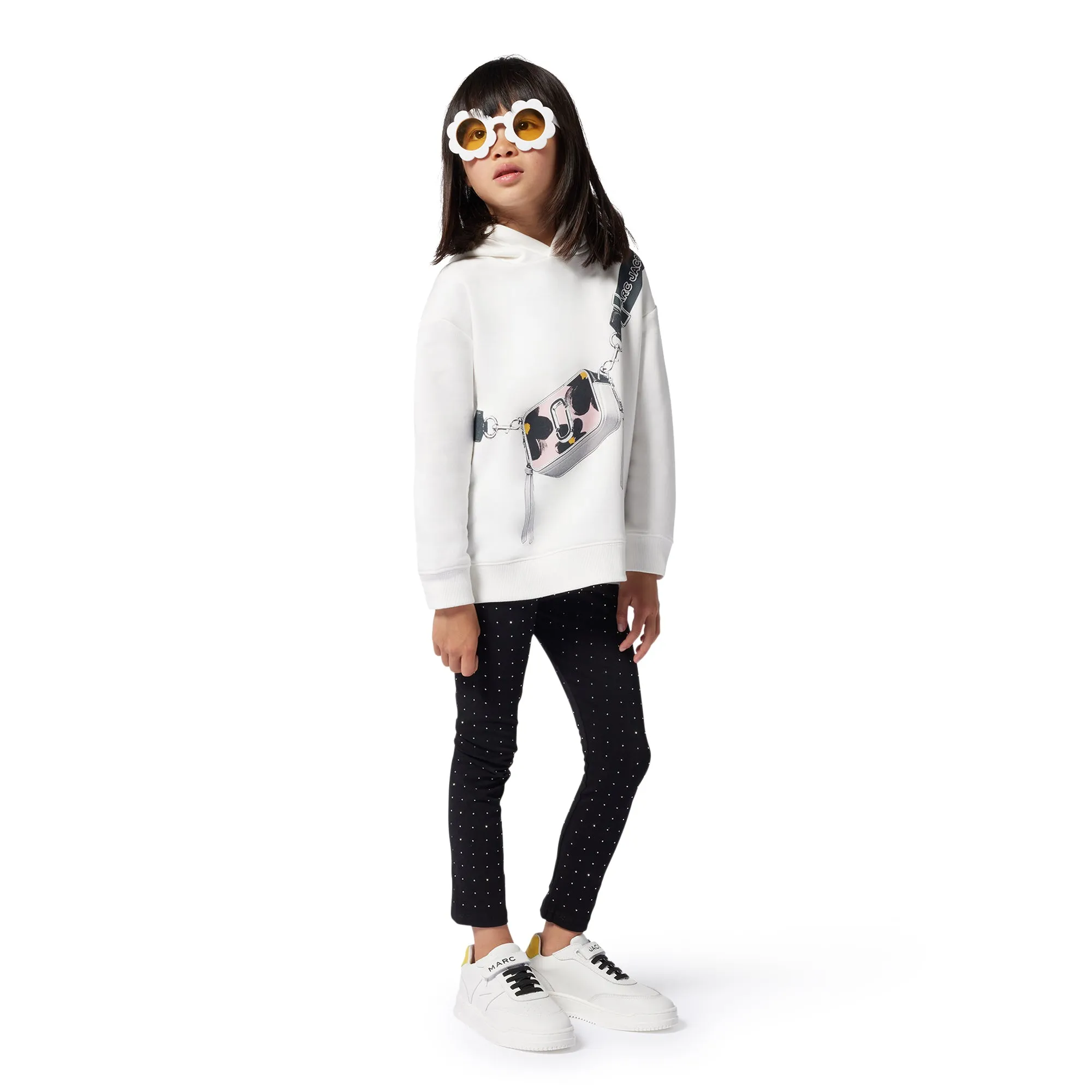 Girls Ivory Flower Bag Sweatshirt