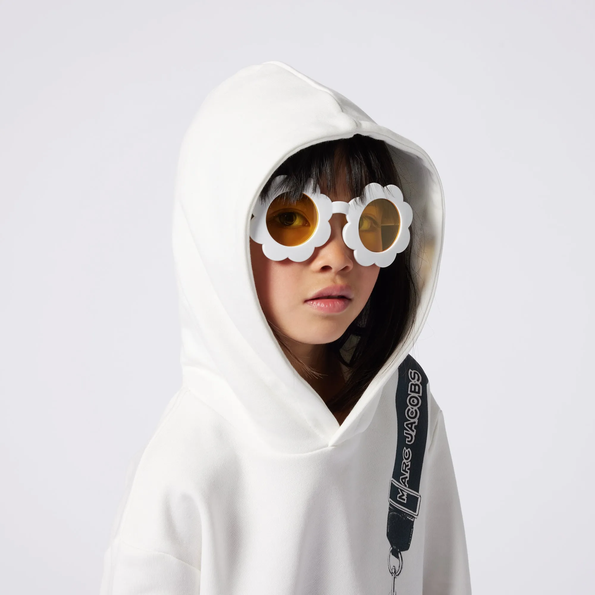 Girls Ivory Flower Bag Sweatshirt