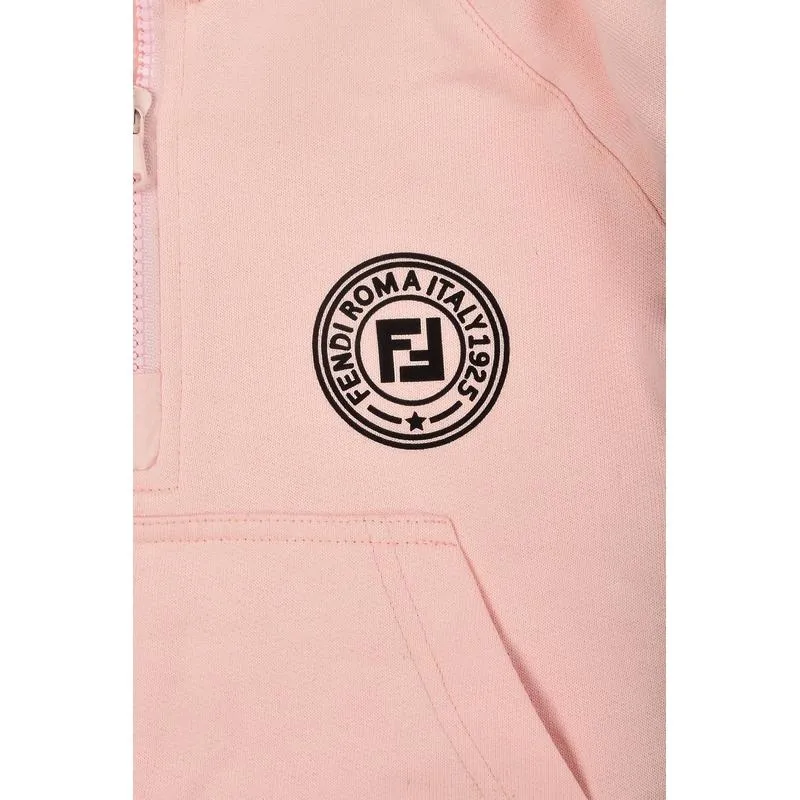 Girls Pink Jersey Hooded top