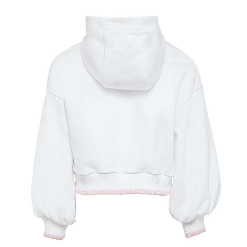 Girls White Logo Hoodie