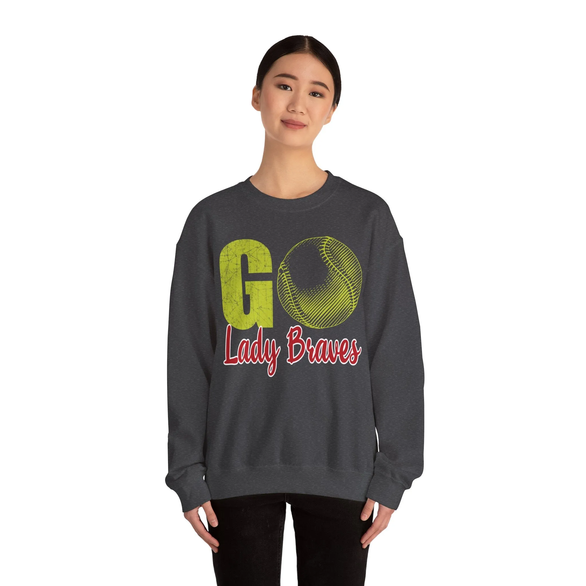 Go Lady Braves Softball Crewneck Sweatshirt
