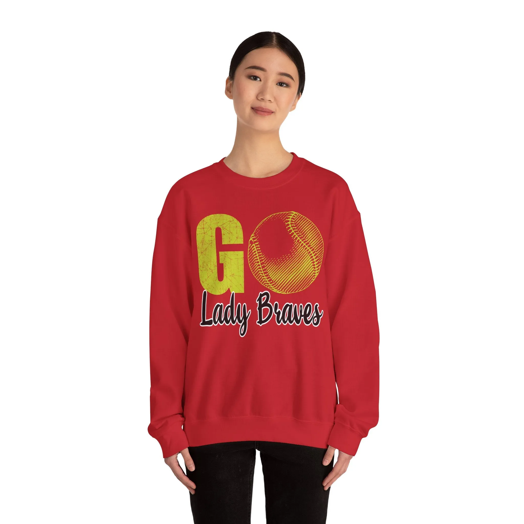 Go Lady Braves Softball Crewneck Sweatshirt