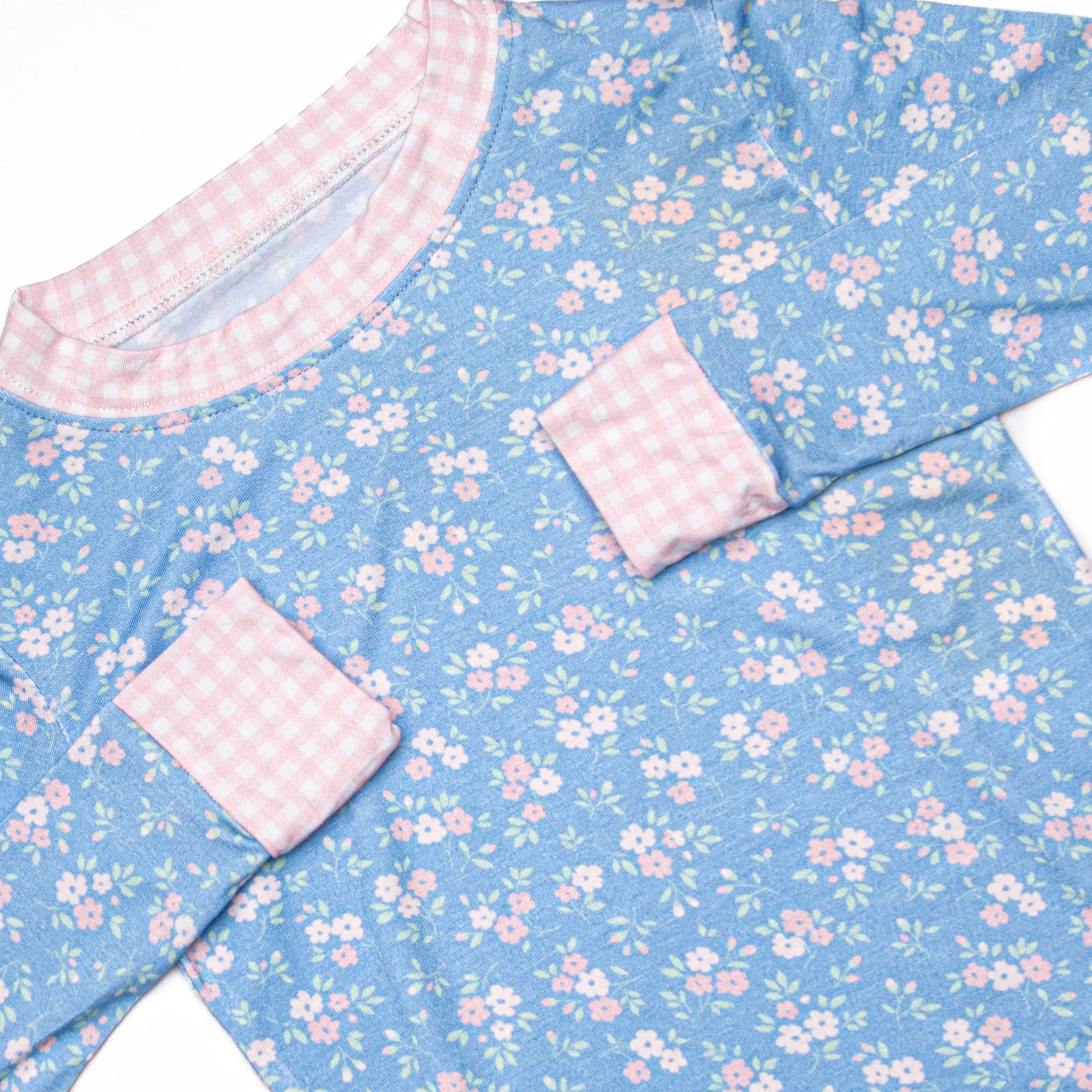 Grace Garden Bamboo Pajama Set, Blue