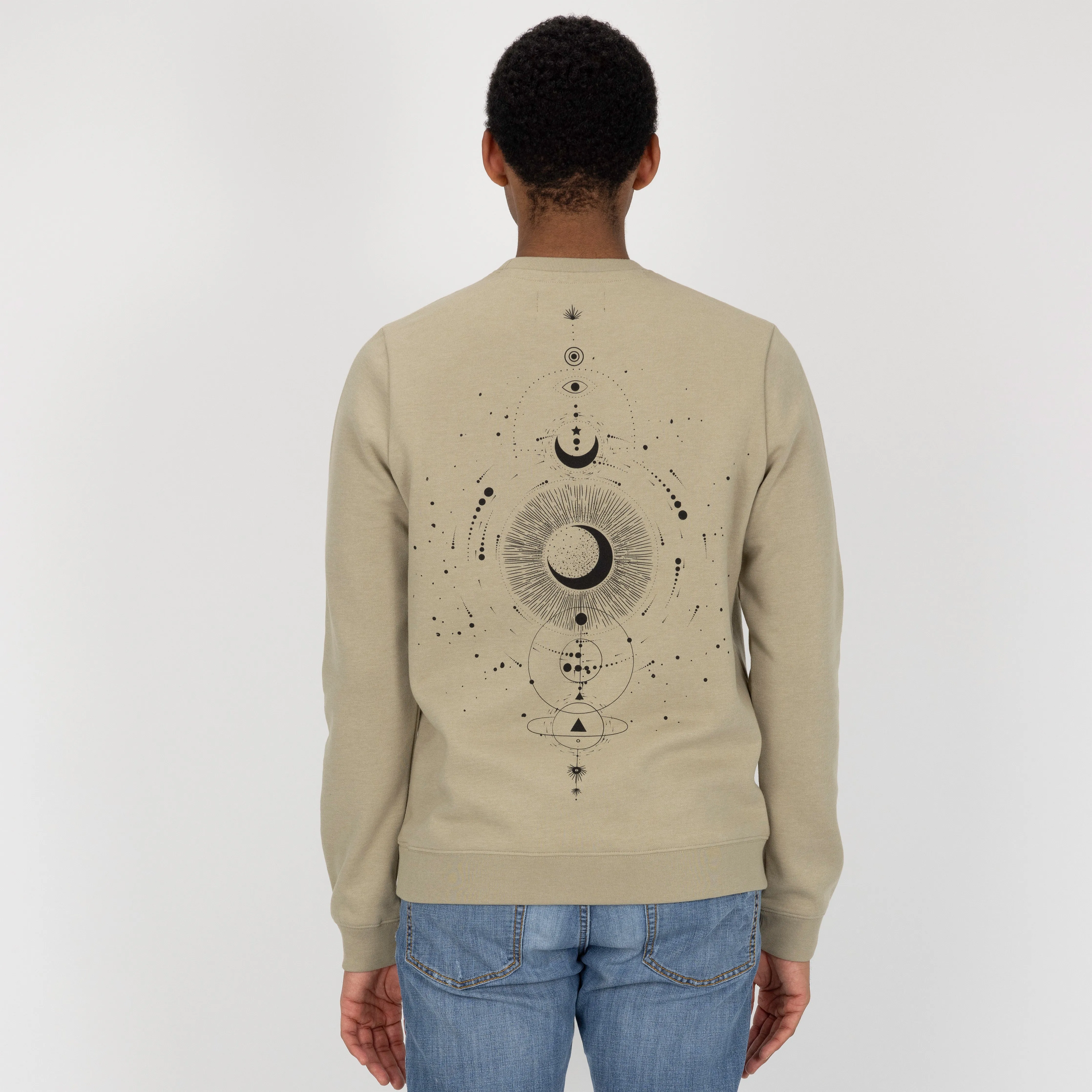 Graphic Wraparound Crewneck Pullover Sweatshirt - Elm / Celestial