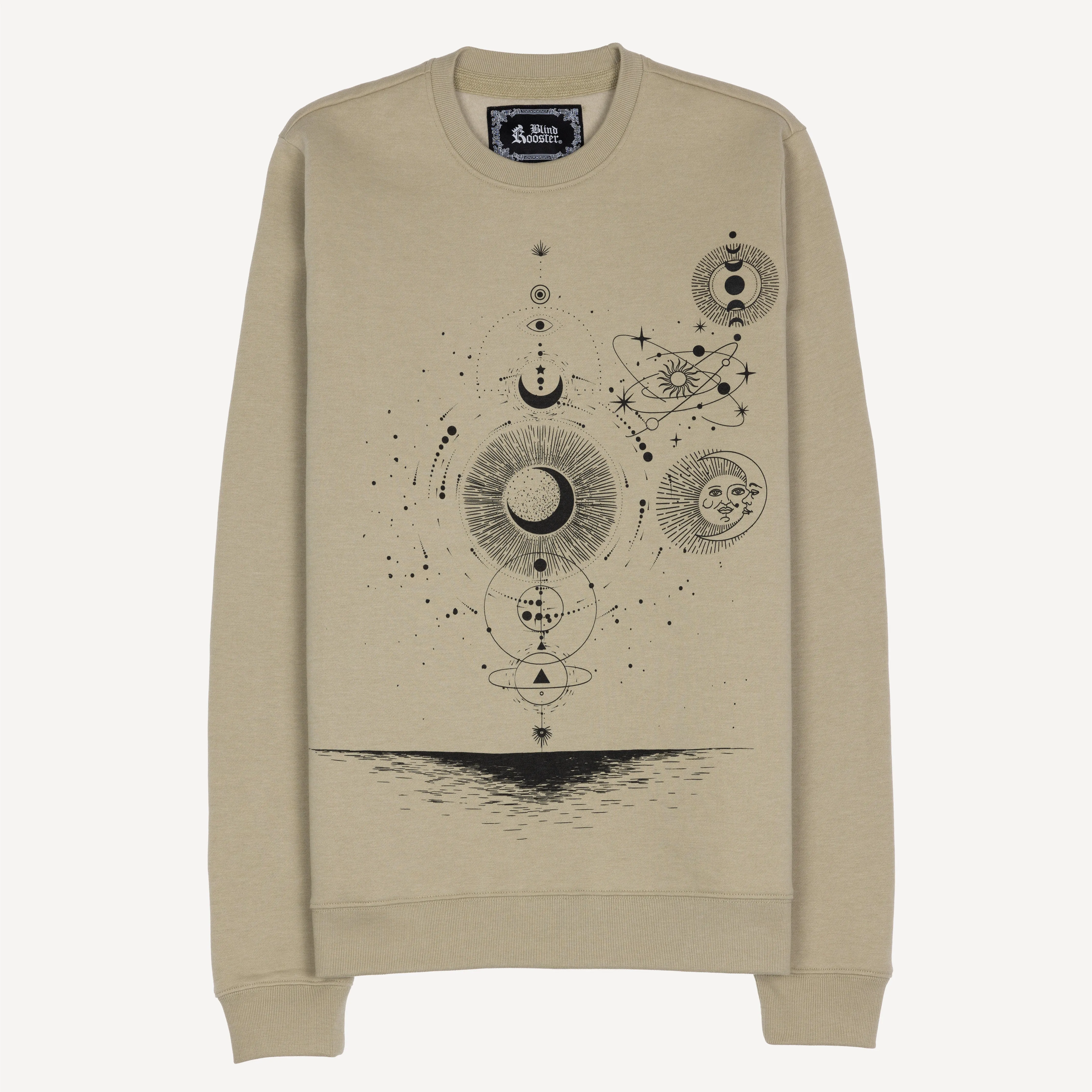 Graphic Wraparound Crewneck Pullover Sweatshirt - Elm / Celestial
