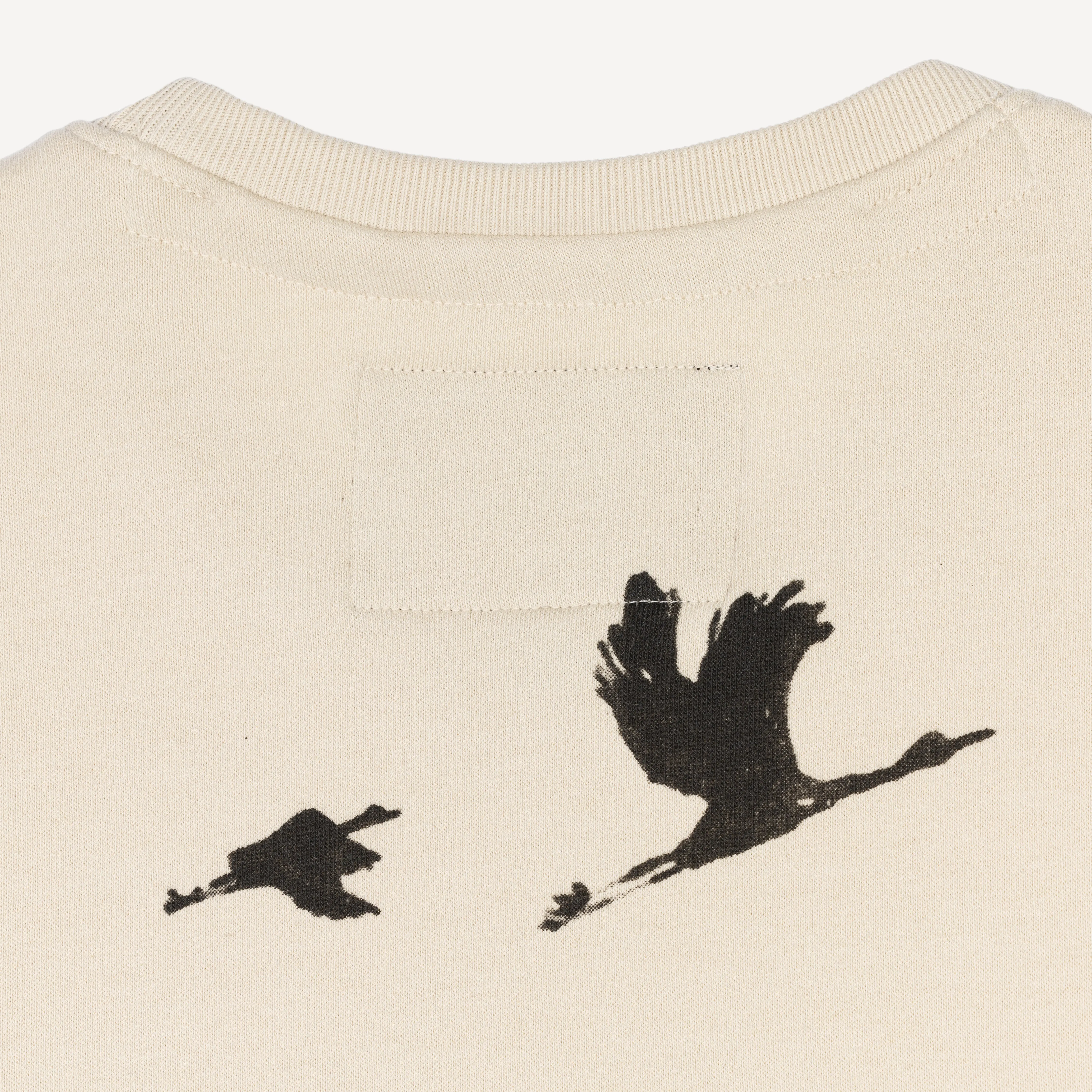 Graphic Wraparound Crewneck Pullover Sweatshirt - Oatmeal / Asian