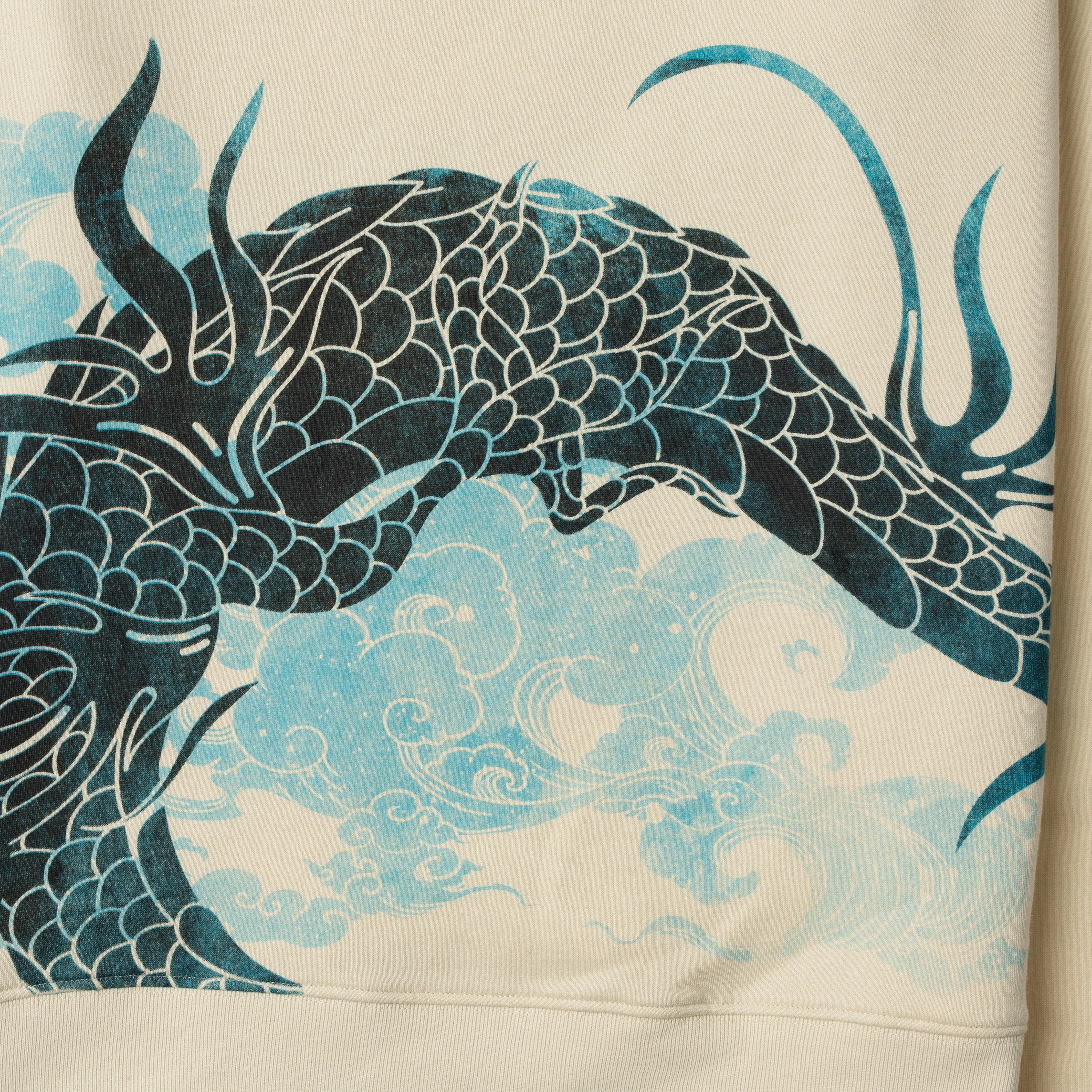 Graphic Wraparound Crewneck Pullover Sweatshirt - Seedpearl / Respect