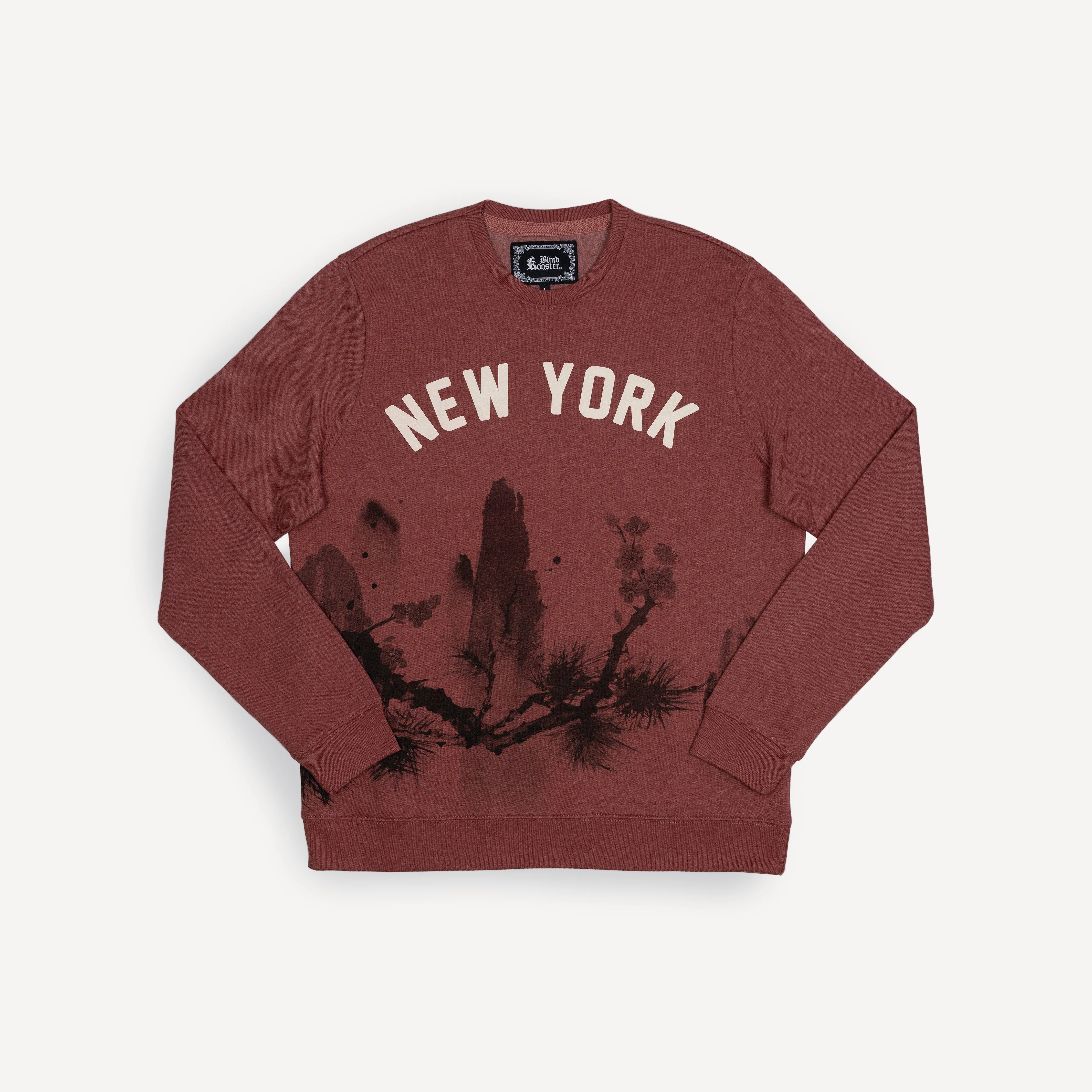 Graphic Wraparound Crewneck Sweatshirt - Cowhide / New York