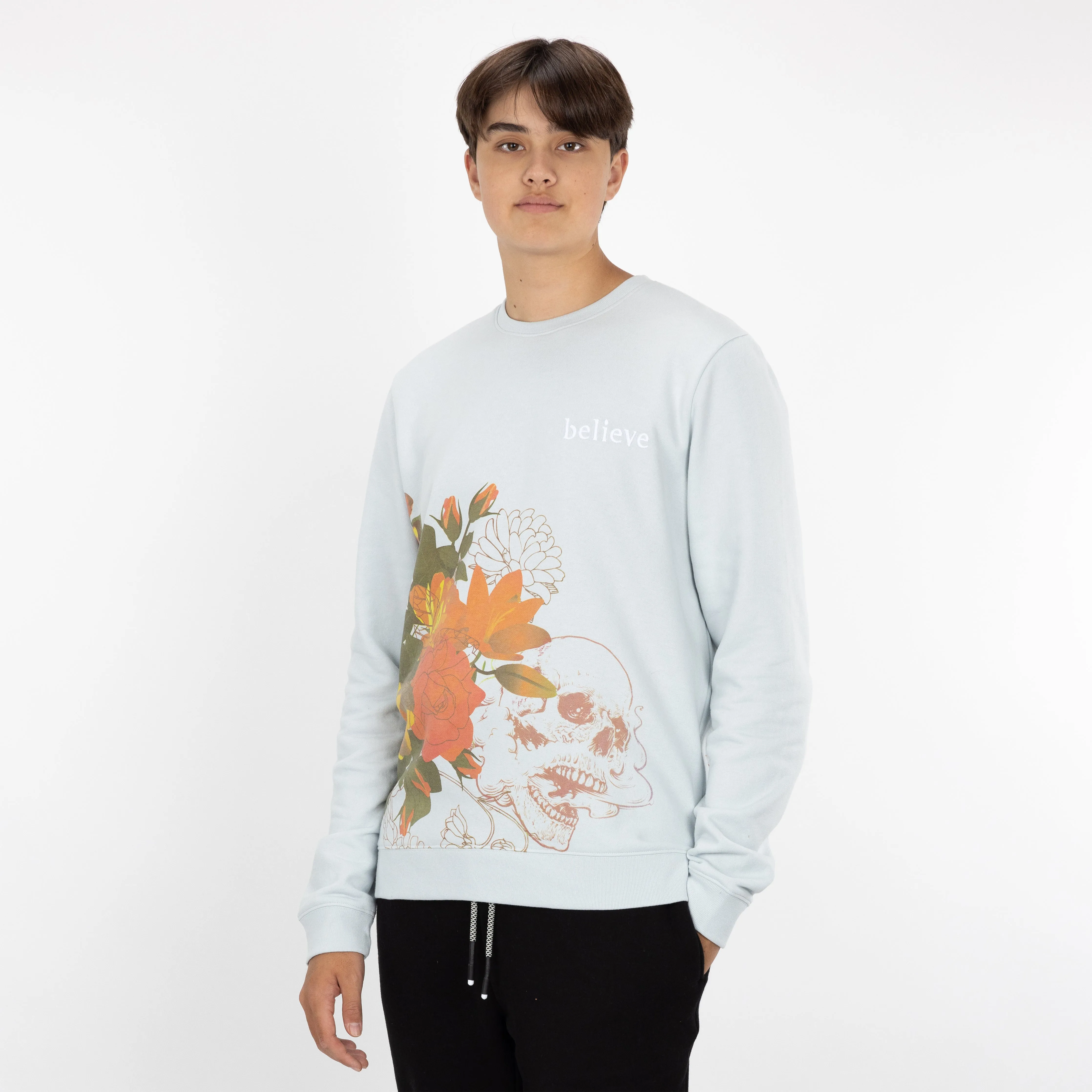 Graphic Wraparound Crewneck Sweatshirt - Plein Air / Believe